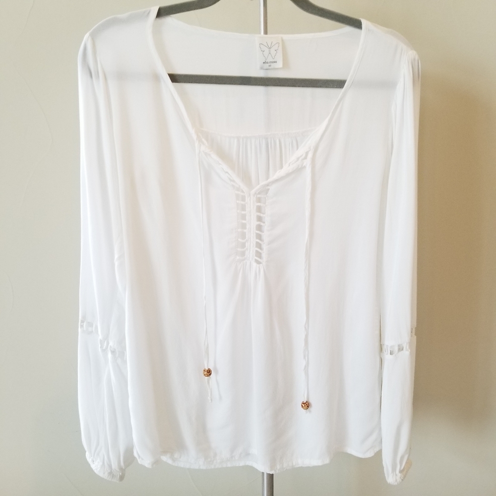 New Ella Moss White Blouse - Beautiful!